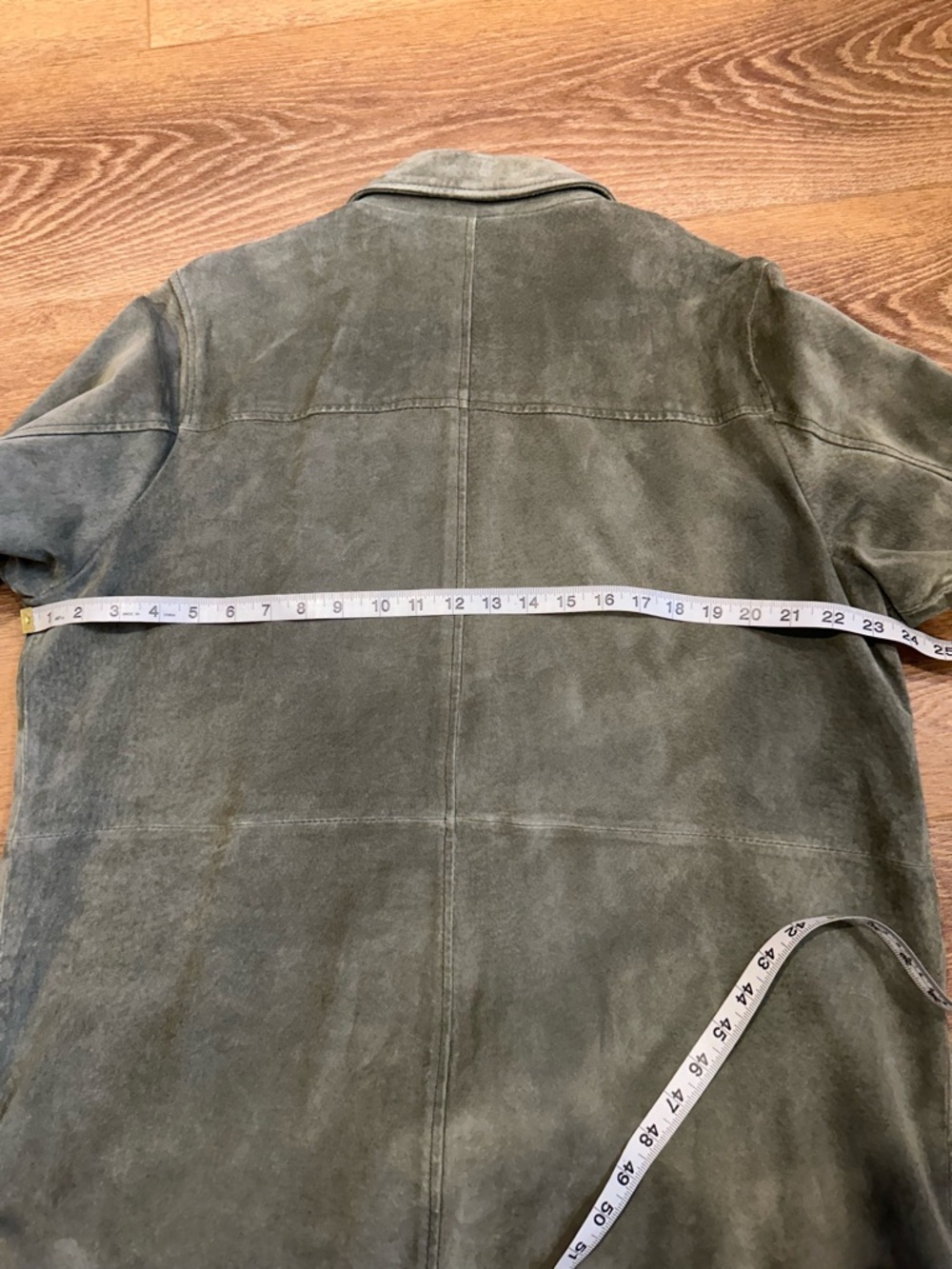 Denver Hayes Olive Green Suede Button-Front Jacket - Picture 8 of 13